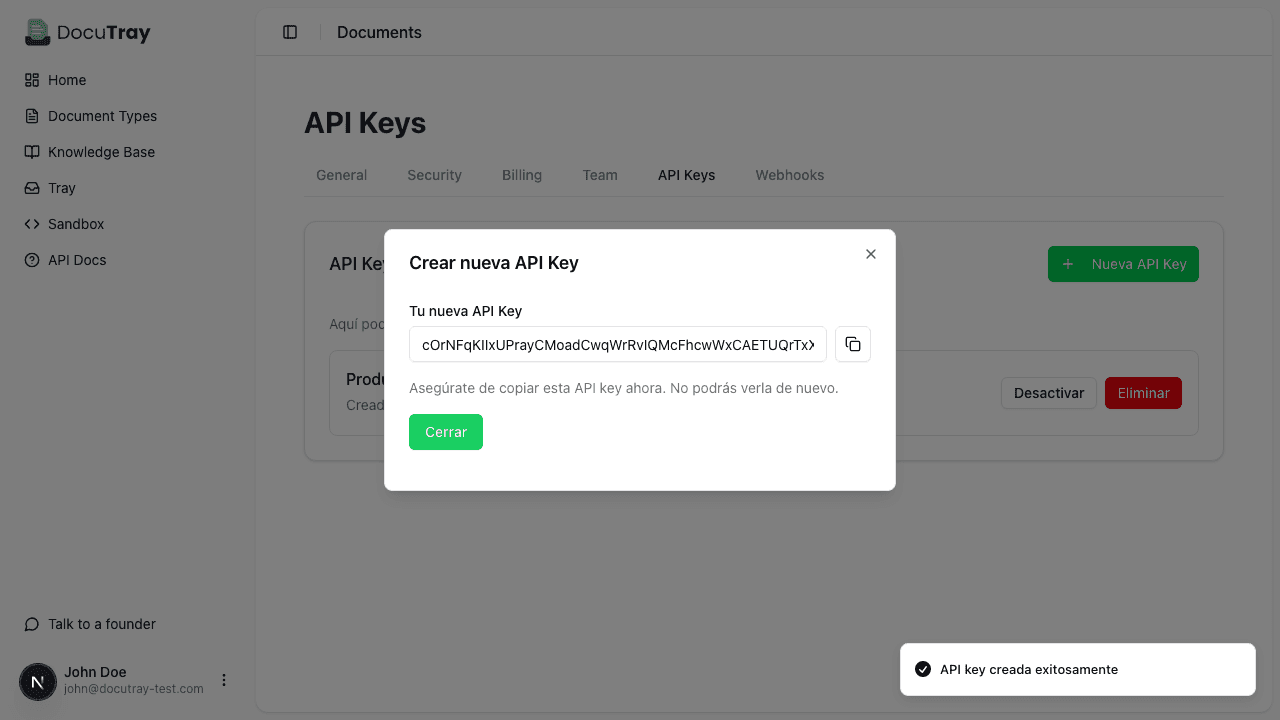 Copy API Key