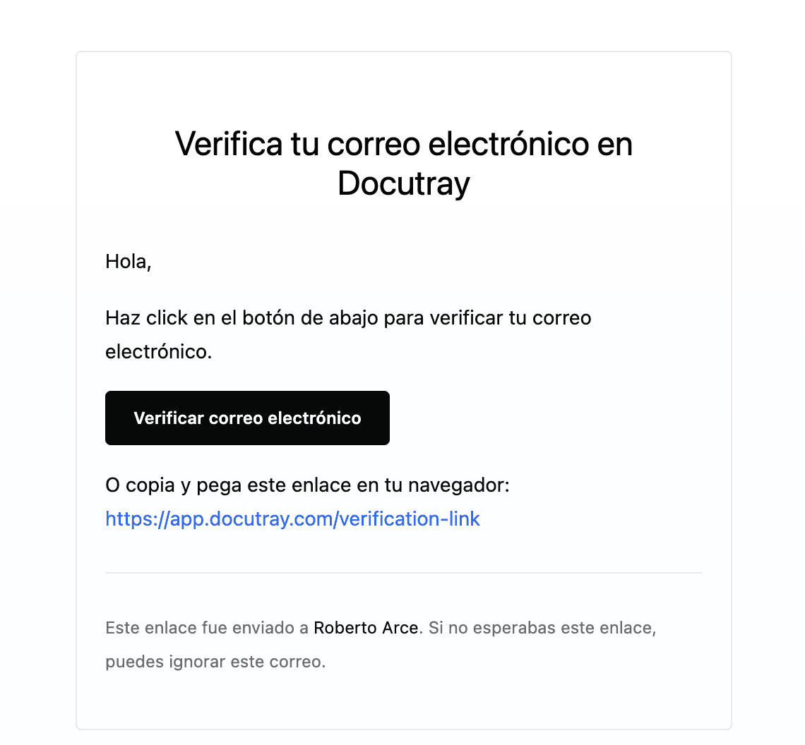 Correo de verificación