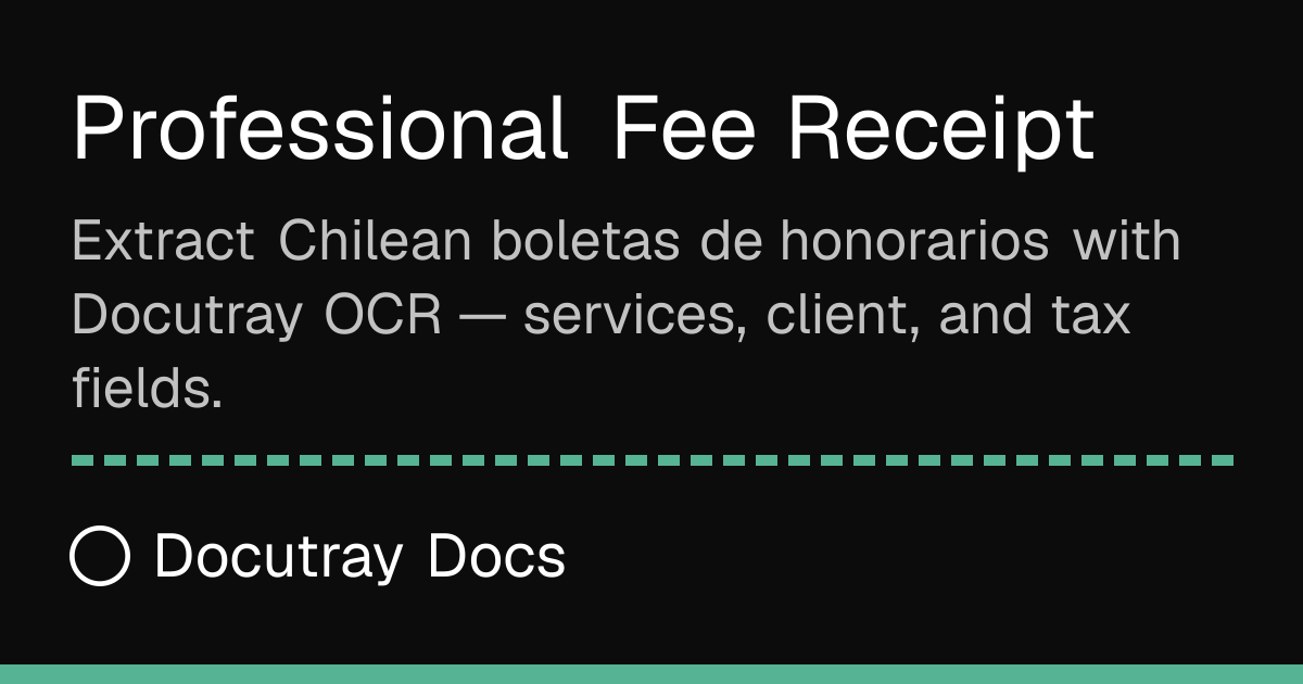Professional Fee Receipt | Docutray Docs