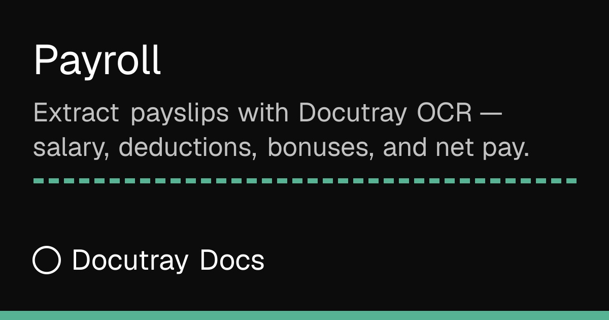 Payroll · Document Types · Docutray Docs