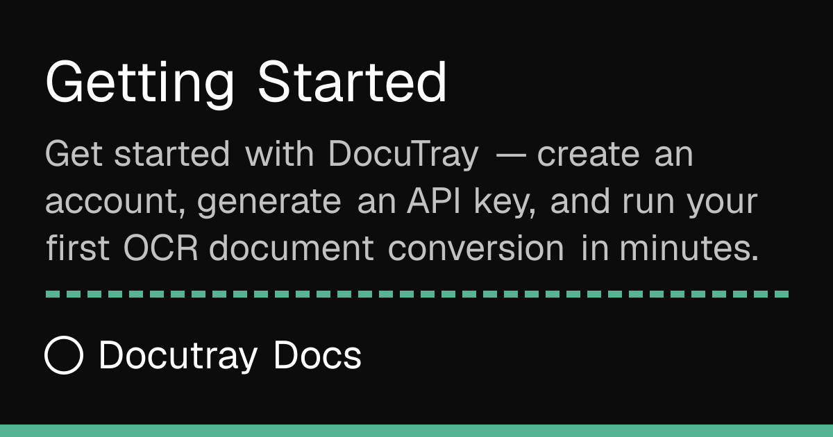 Getting started with Docutray — your first conversion