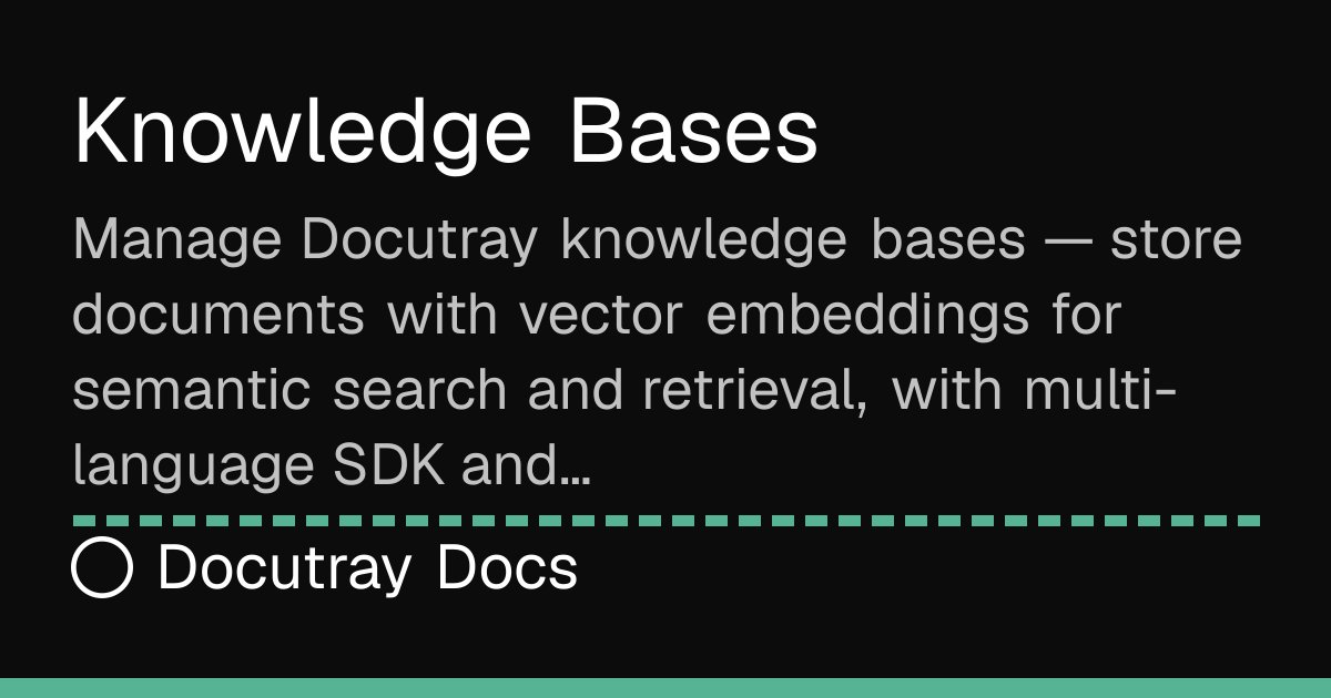 Knowledge Bases · Operations · Docutray Docs