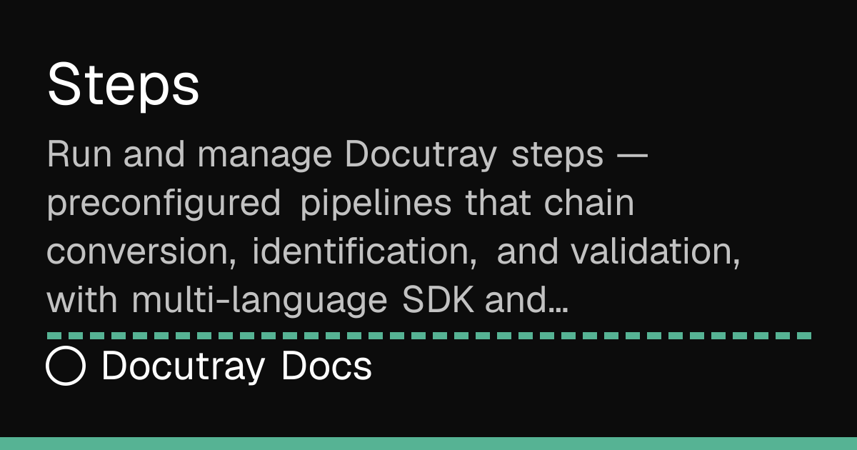 Steps · Operations · Docutray Docs