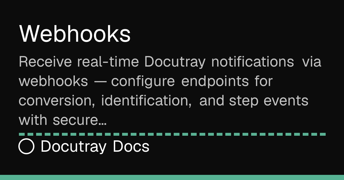 Docutray webhooks — real-time conversion callbacks